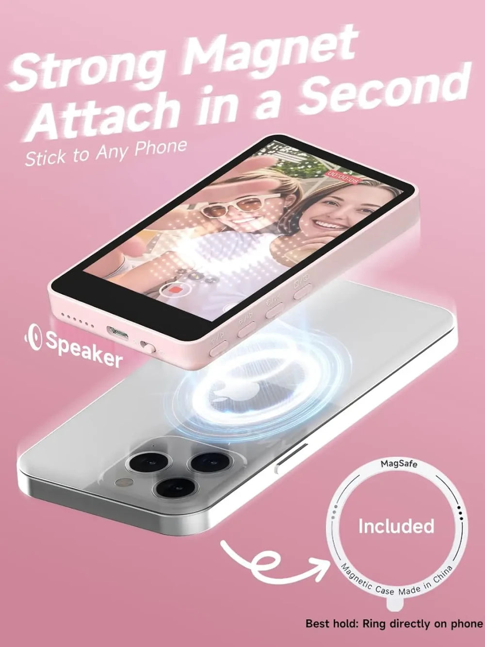 Monitor magnetic pentru selfie vlogging